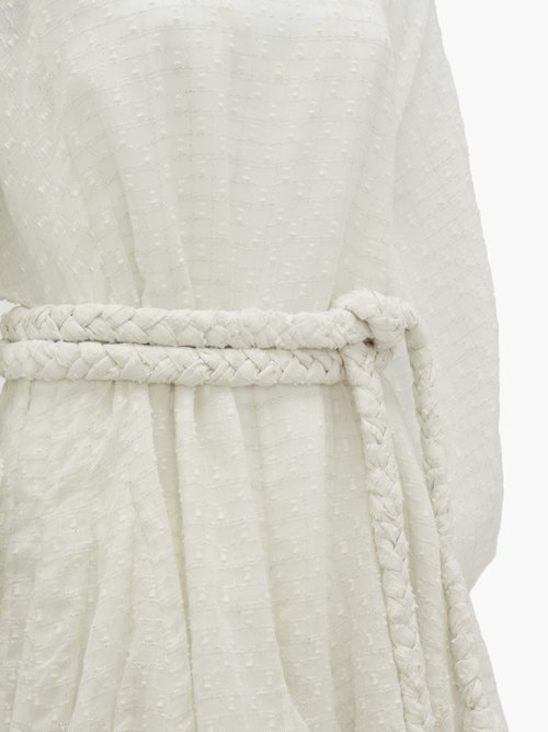 Rhode Ella Fil-coupé Cotton-blend Dress White
