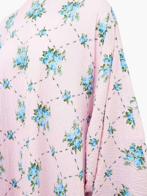 Emilia Wickstead Neilson Rose-print Cotton-blend Dress Pink Multi - 50% Off Sale