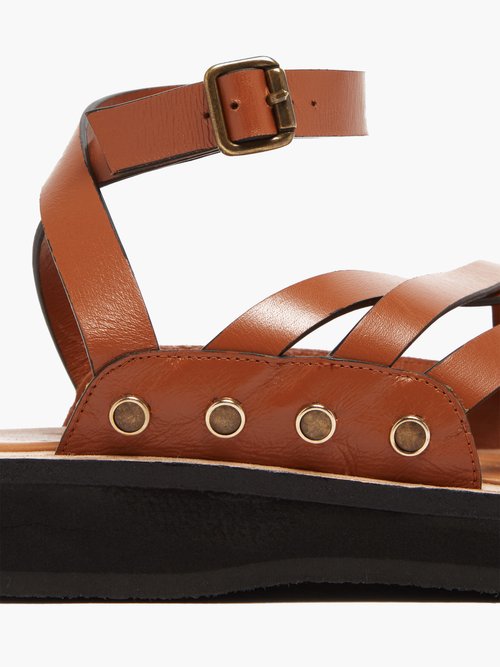 Loewe Paula's Ibiza Chunky-sole Leather Sandals Tan