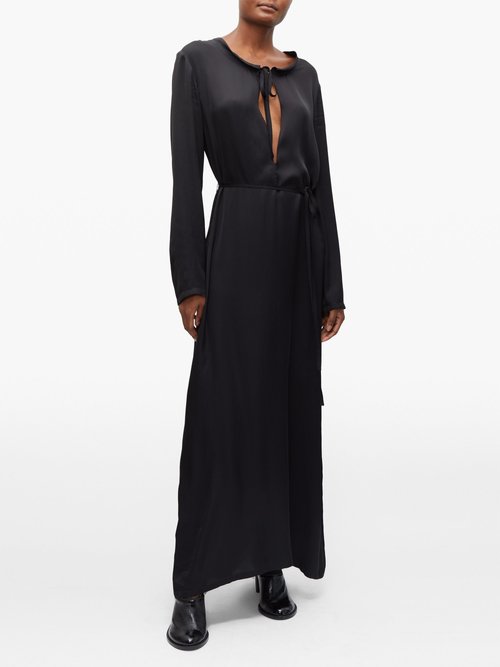 Ann Demeulemeester Keyhole Slit-hem Crepe Dress Black - 60% Off Sale