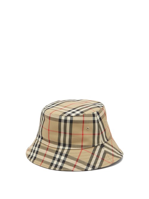 Vintage-check Cotton-blend Bucket Hat