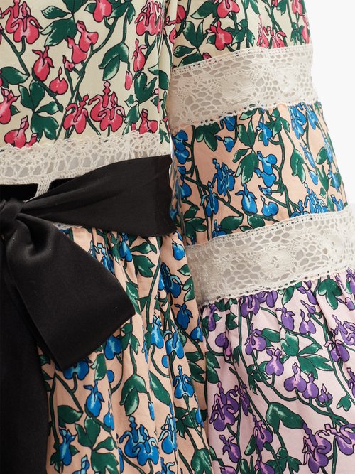 Marc Jacobs Runway Tiered Floral-print Cotton-poplin Midi Dress Multi - 70% Off Sale