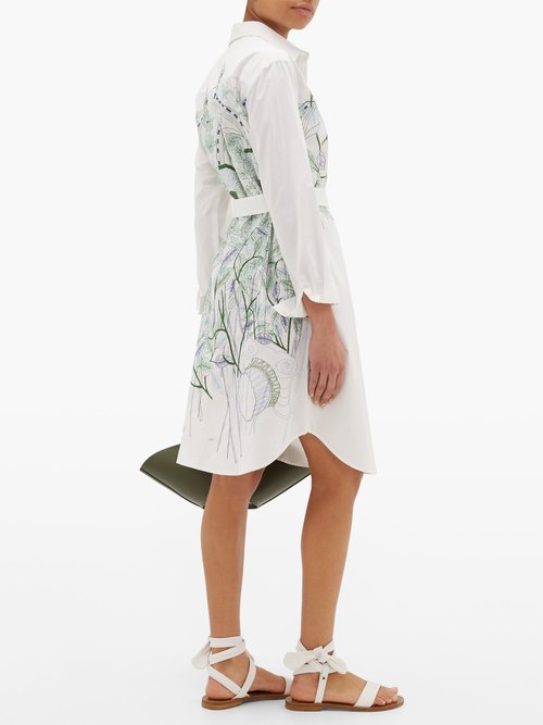 Kilometre Paris Saint-jean-cap-ferrat Embroidered Cotton Dress White Multi