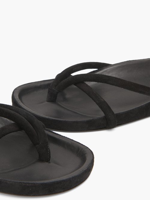 Isabel Marant Lastro Wraparound Suede Sandals Black - 40% Off Sale