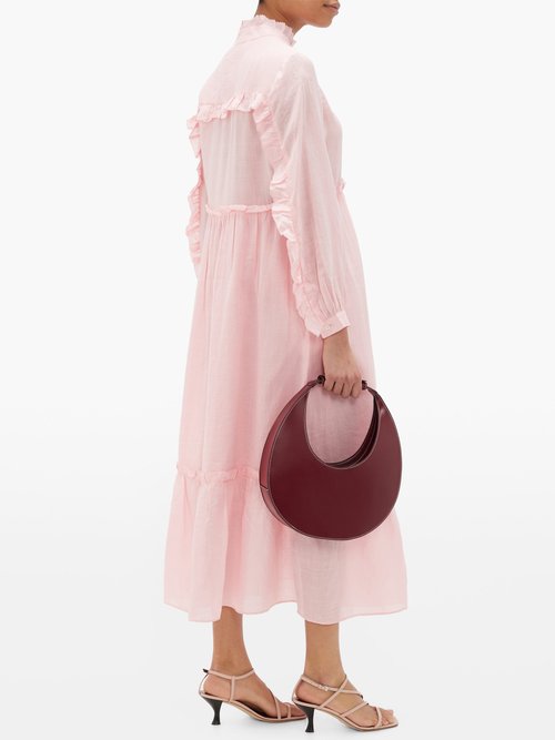 Sea Lucy Ruffled Cotton-poplin Midi Dress Pink - 40% Off Sale