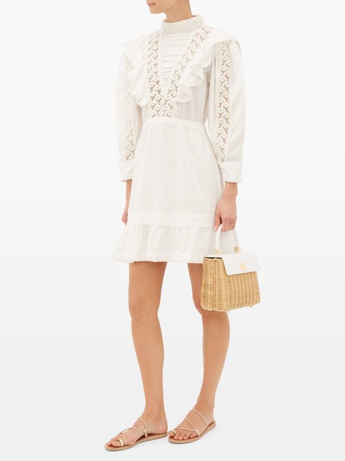 Sea Victoria Ruffled Cotton Mini Dress White - 50% Off Sale