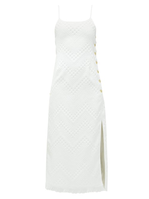 Marine Serre - Chain-embellished Upcycled-cotton Dress White