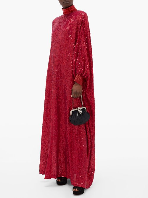 Ashish Sheela Embellished Sequinned-georgette Tent Dress Fuchsia - 60% Off Sale