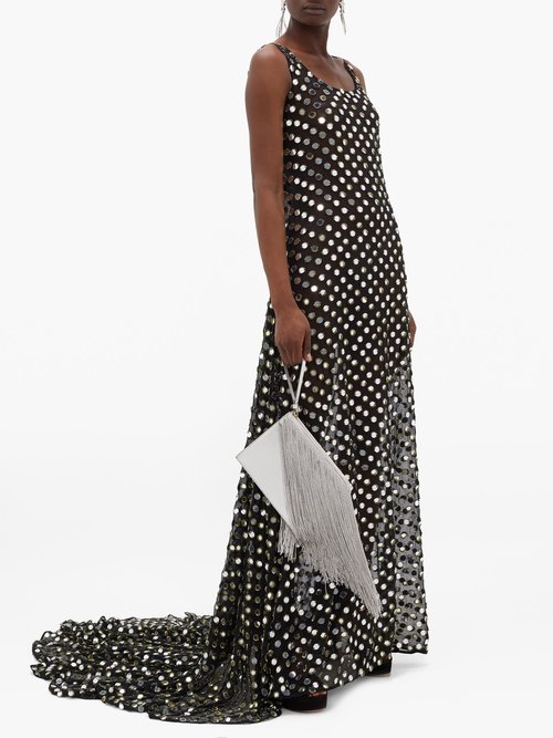 Ashish Laxmi Mirrorwork Georgette Gown Black - 70% Off Sale