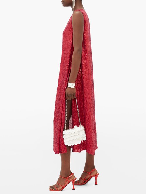 Ashish Sequinned Side-slit Dress Pink - 60% Off Sale
