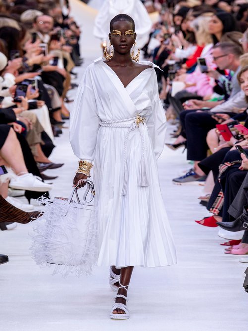 Valentino Pleated Cotton-blend Poplin Wrap Dress White