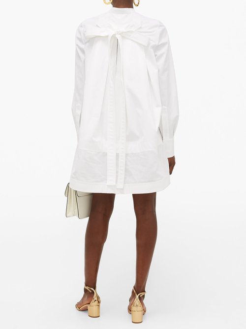 Valentino Tie-back Cotton Mini Dress White