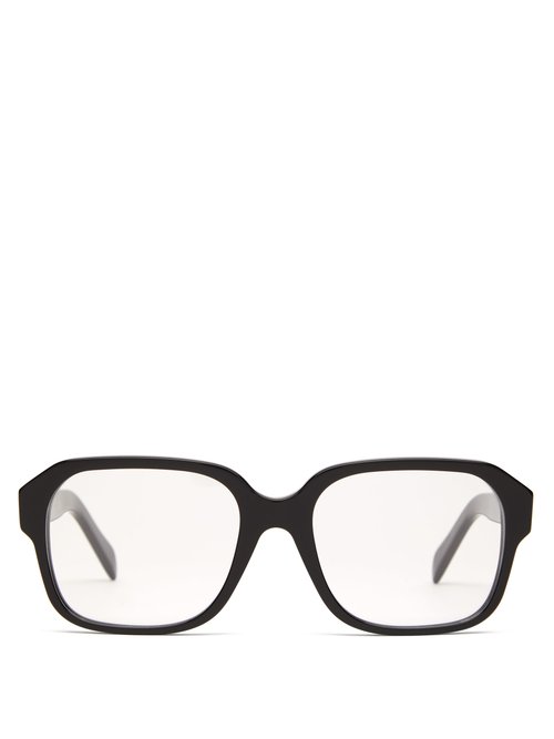Celine Eyewear - Oversized Square Acetate Glasses - Womens - Black