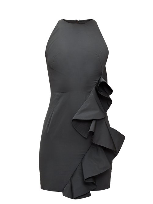 Buy Alexandre Vauthier - Ruffled-front Taffeta Mini Dress Black online - shop best Alexandre Vauthier clothing sales