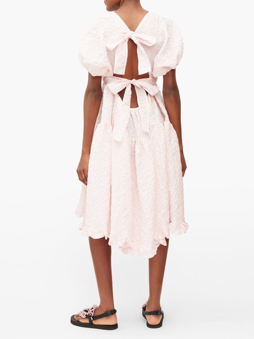 Cecilie Bahnsen Ammi Wrap-front Cloqué Dress Pink - 40% Off Sale