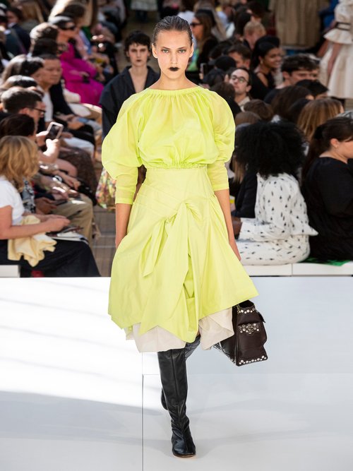 Molly Goddard Baldwin Gathered Cotton Midi Dress Green - 70% Off Sale