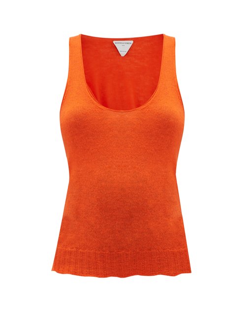 Bottega Veneta - Scoop-neck Cashmere Top Orange