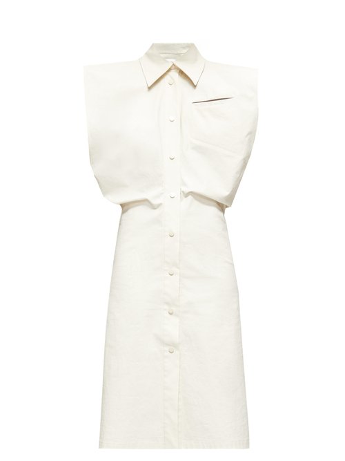 Bottega Veneta – Structured Canvas Shirt Dress White