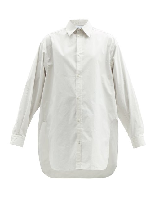 Raey - Oversized Dropped-shoulder Cotton-blend Shirt Light Grey
