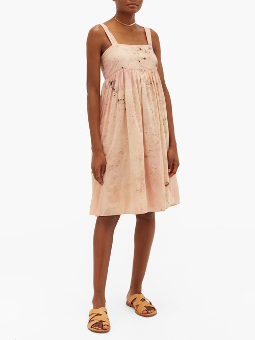 Buy Mimi Prober Clara Botanical-dyed Cotton-voile Dress Pink online - shop best Mimi Prober clothing sales