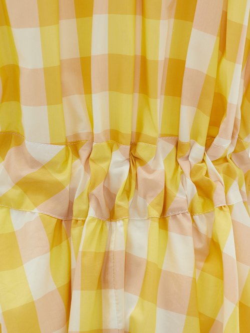 Thierry Colson Vera Gingham Cotton-blend Dress Yellow Multi