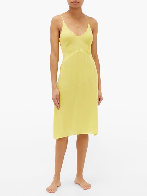 Araks Cadel Silk-crepe Slip Dress Yellow - 30% Off Sale