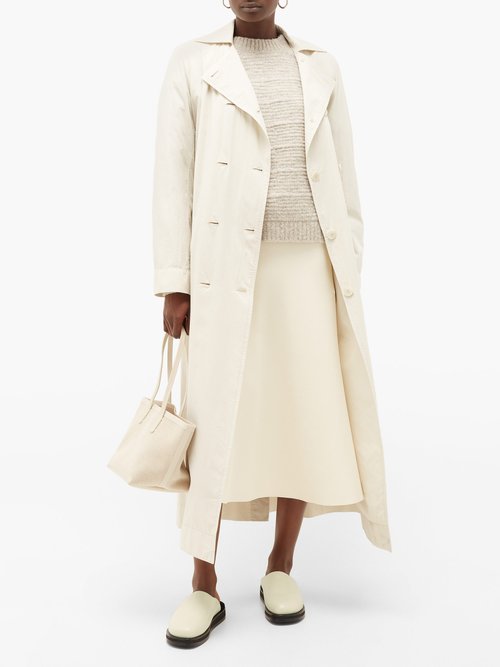 Lemaire Belted Cotton-poplin Trench Dress Cream