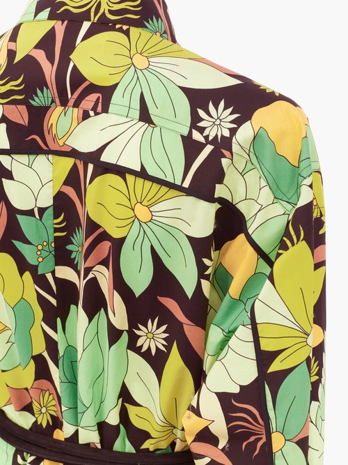 Fendi Dream Garden Floral-print Cotton Shirt Dress Black Print