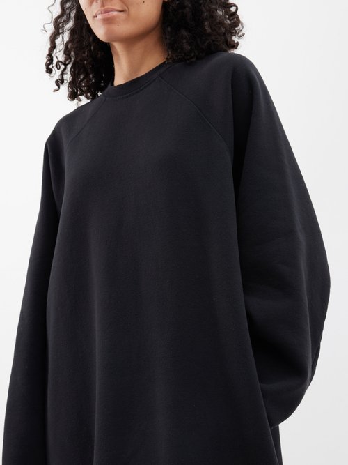 Raey Organic And Recycled-yarn Cotton-blend Maxi Dress Black