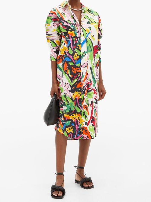 Marni Fantasia-print Poplin Shirt Dress Multi - 50% Off Sale