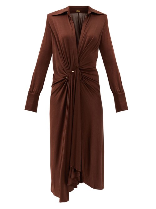 Dodo Bar Or - Lorenne V-neck Jersey Dress Dark Brown