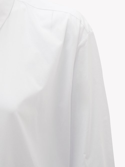 Sara Lanzi Checked Ruffled-hem Cotton Shirt Dress White Multi - 70% Off Sale