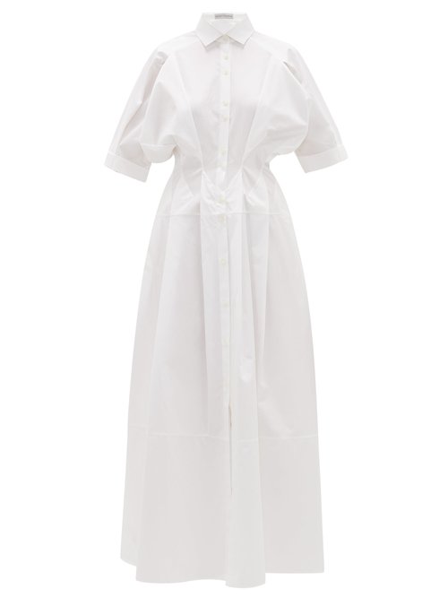 Sunda Fitted-waist Cotton-poplin Shirt Dress