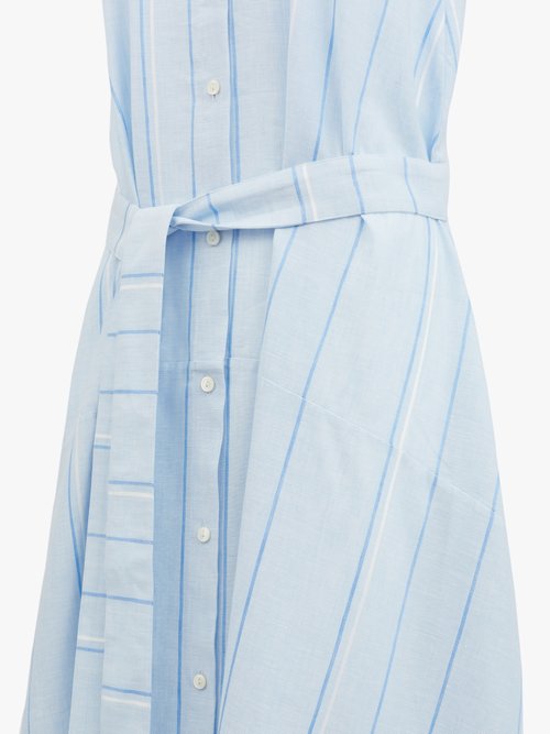 Palmer//harding Sedona Striped Cotton-blend Shirt Dress Light Blue