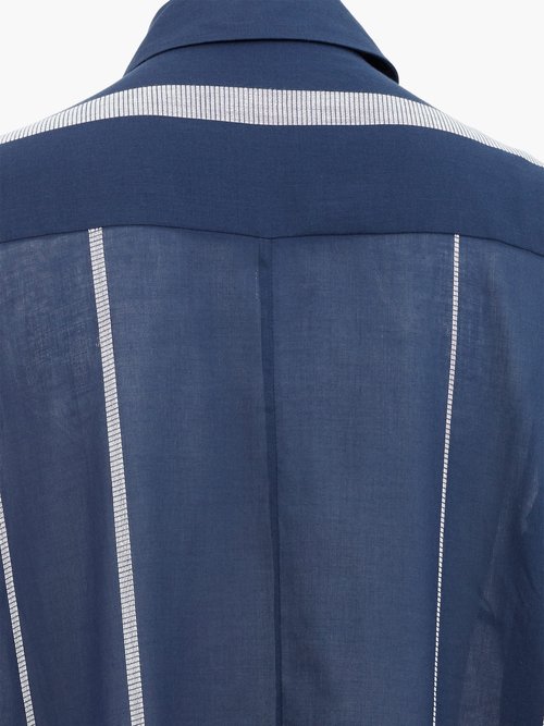 Palmer//harding Casablanca Striped Cotton-poplin Shirt Dress Navy Stripe