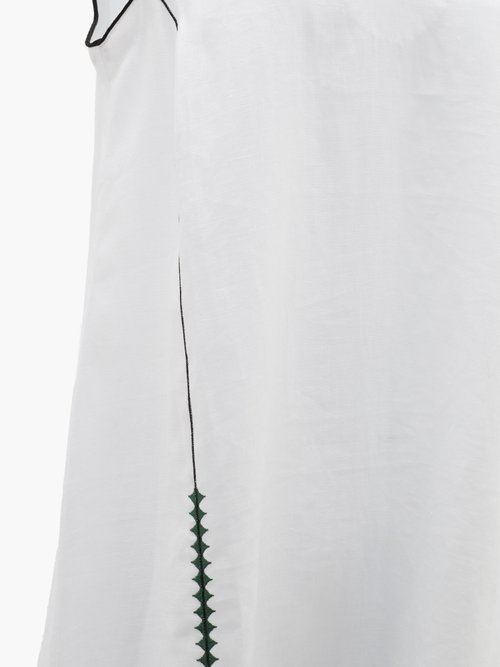 Zeus + Dione Tinos Embroidered Linen Dress White