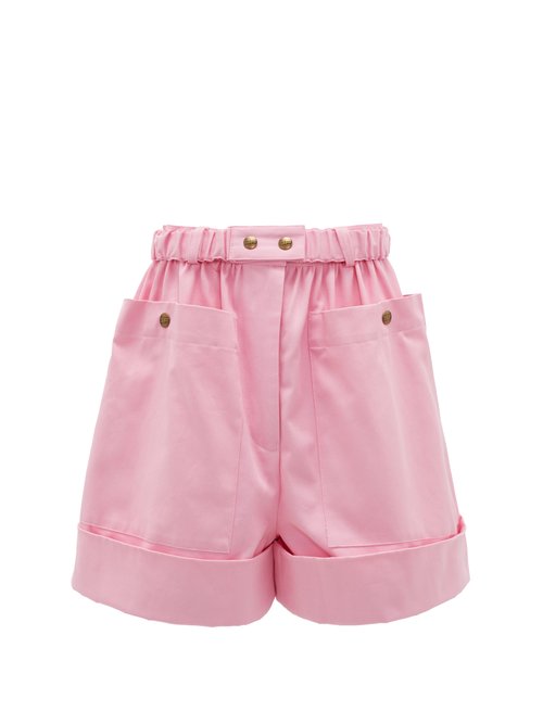 Symonds Pearmain - High-rise Cotton Shorts - Womens - Pink