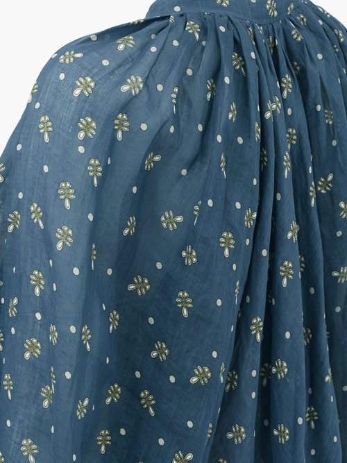 Innika Choo Bessie May T. Floral-print Cotton Mini Dress Blue Print