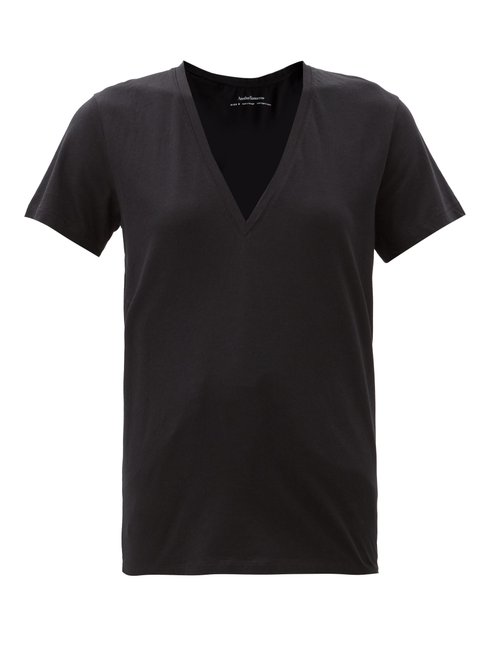 Another Tomorrow - V-neck Organic-cotton T-shirt Black