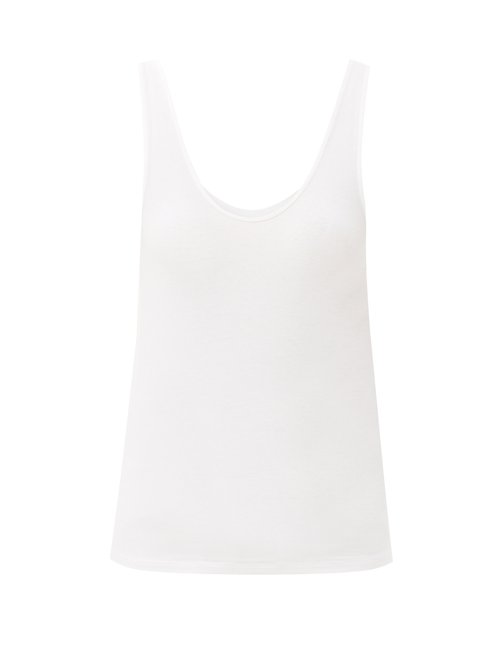 Another Tomorrow - Scoop-neck Jersey Tank Top White