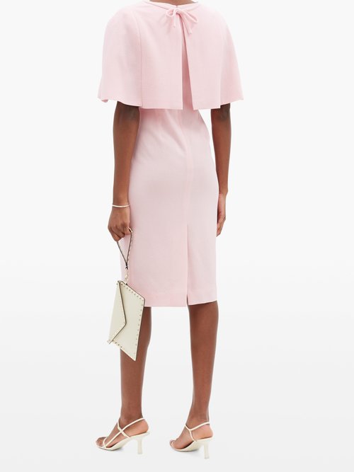 Buy Goat Cape-bodice Wool-crepe Dress Light Pink online - shop best Goat clothing sales