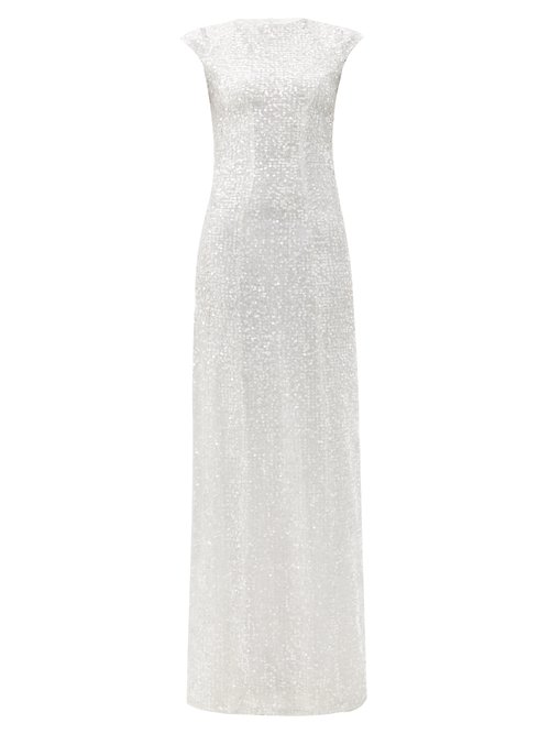 Galvan - Estrella Sequinned Dress Silver