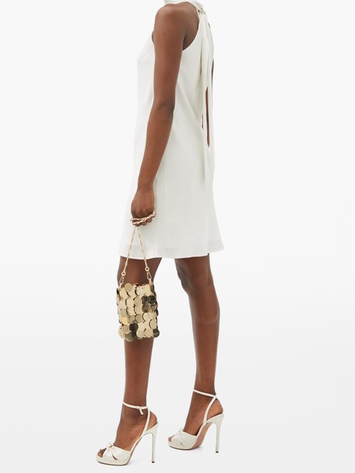 Galvan Hamptons Halterneck Satin Mini Dress White
