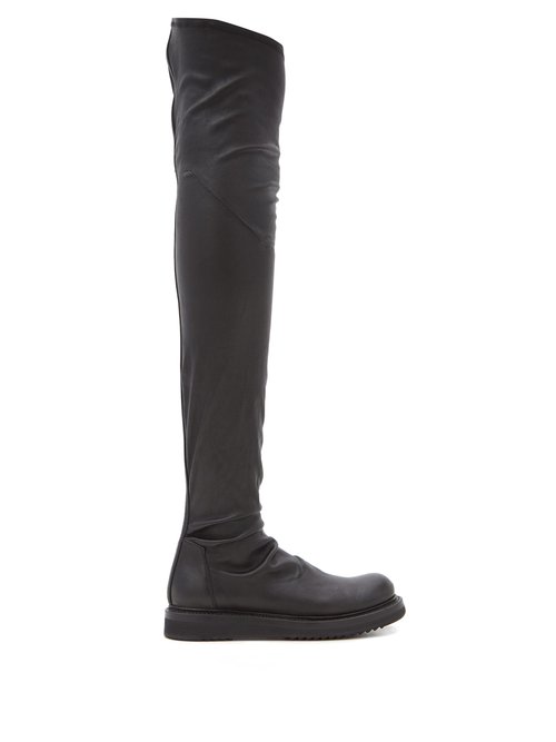 Stretch-leather Over-the-knee Boots