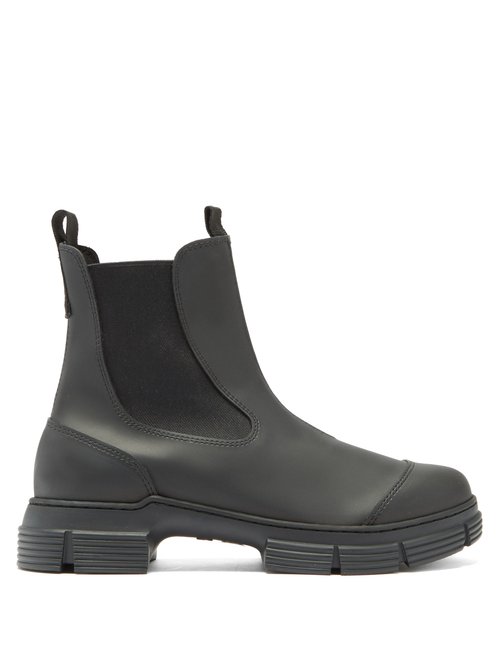 Ganni - Chunky Recycled-rubber Chelsea Boots Black