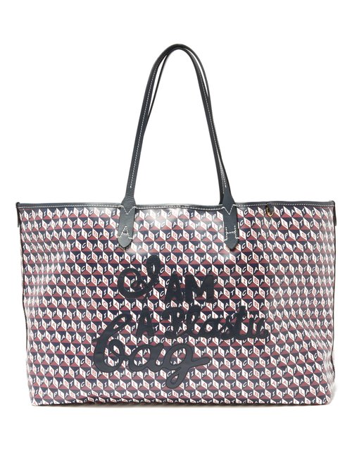 Anya Hindmarch I Am A Plastic Bag Recycled-canvas Tote Bag In Navy ...