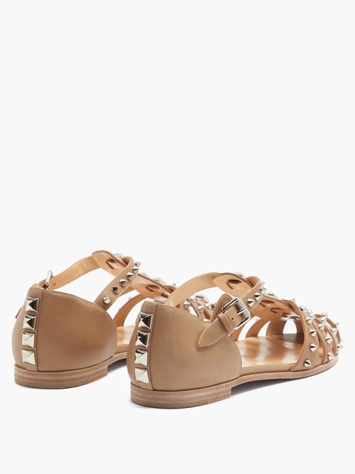 Loubiclou Studded Caged Leather Sandals Smart Closet