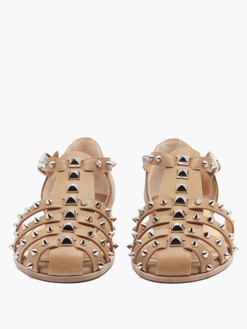 Loubiclou Studded Caged Leather Sandals Smart Closet