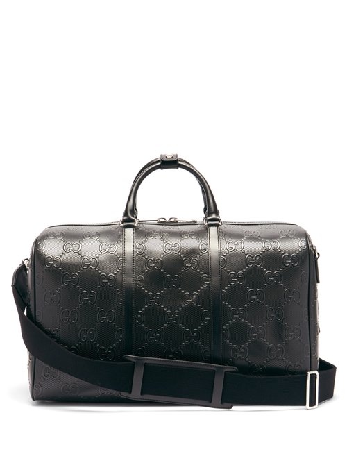Gucci - GG-monogram Perforated-leather Holdall - Mens - Black