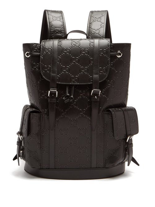 Gucci - Explorer Logo-embossed Leather Backpack - Mens - Black